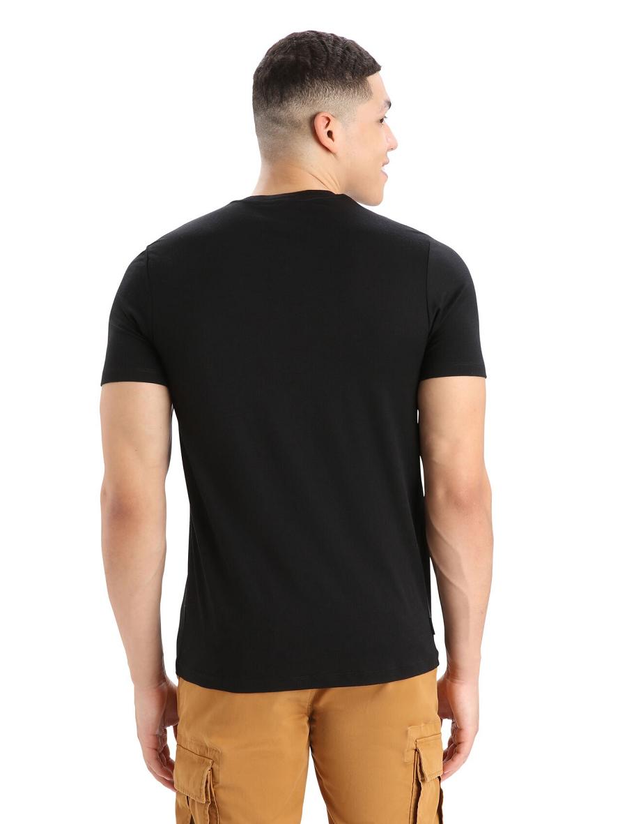 T Shirts Icebreaker Merino Tech Lite II Corta Sleeve Pump Piste Homme Noir | FR 1199DFMN